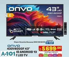 ONVO 43 FULL HD ANDROİD SMART LED TV AKILLI TELEVİZYON